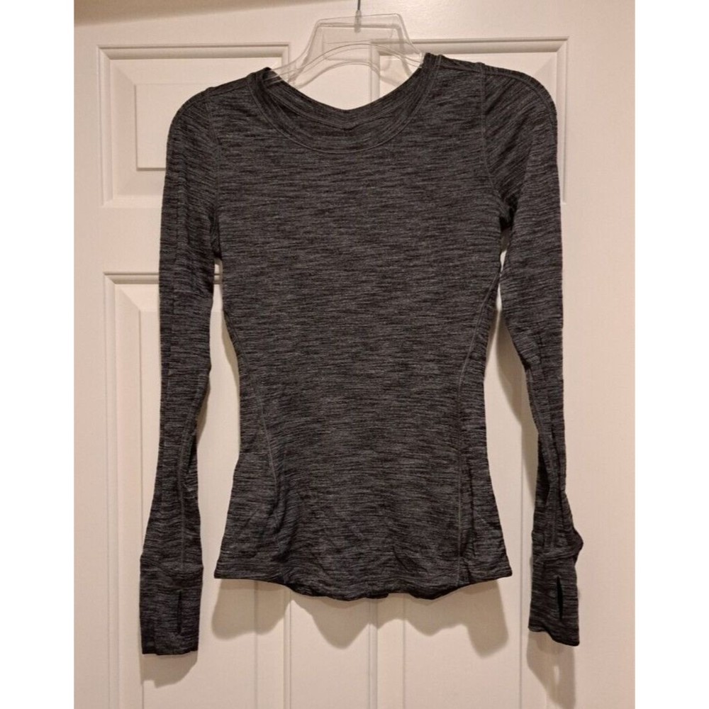 Lululemon Women Grey Long Sleeve Running Shirt Semi Sheer Small?